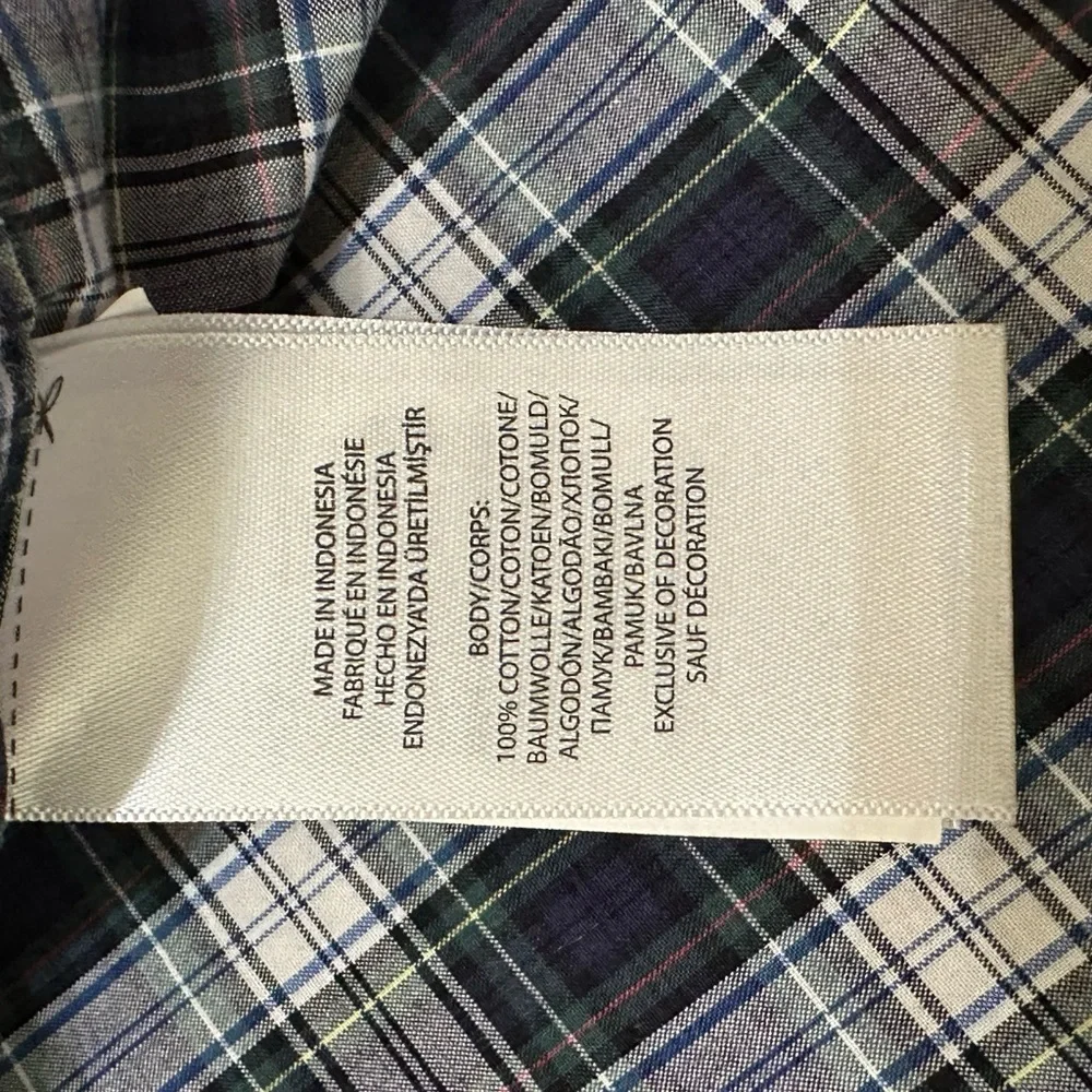 Ralph Lauren Men's Blue and Green Checkered Shirt